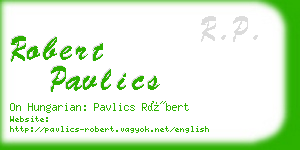 robert pavlics business card